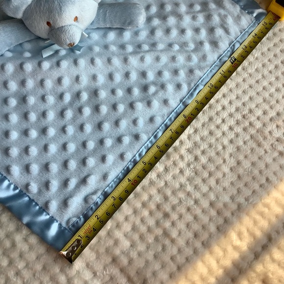 Pro Goleem Blue Plush Bear Lovey Security Blanket With Satin Trim - Picture 4 of 5